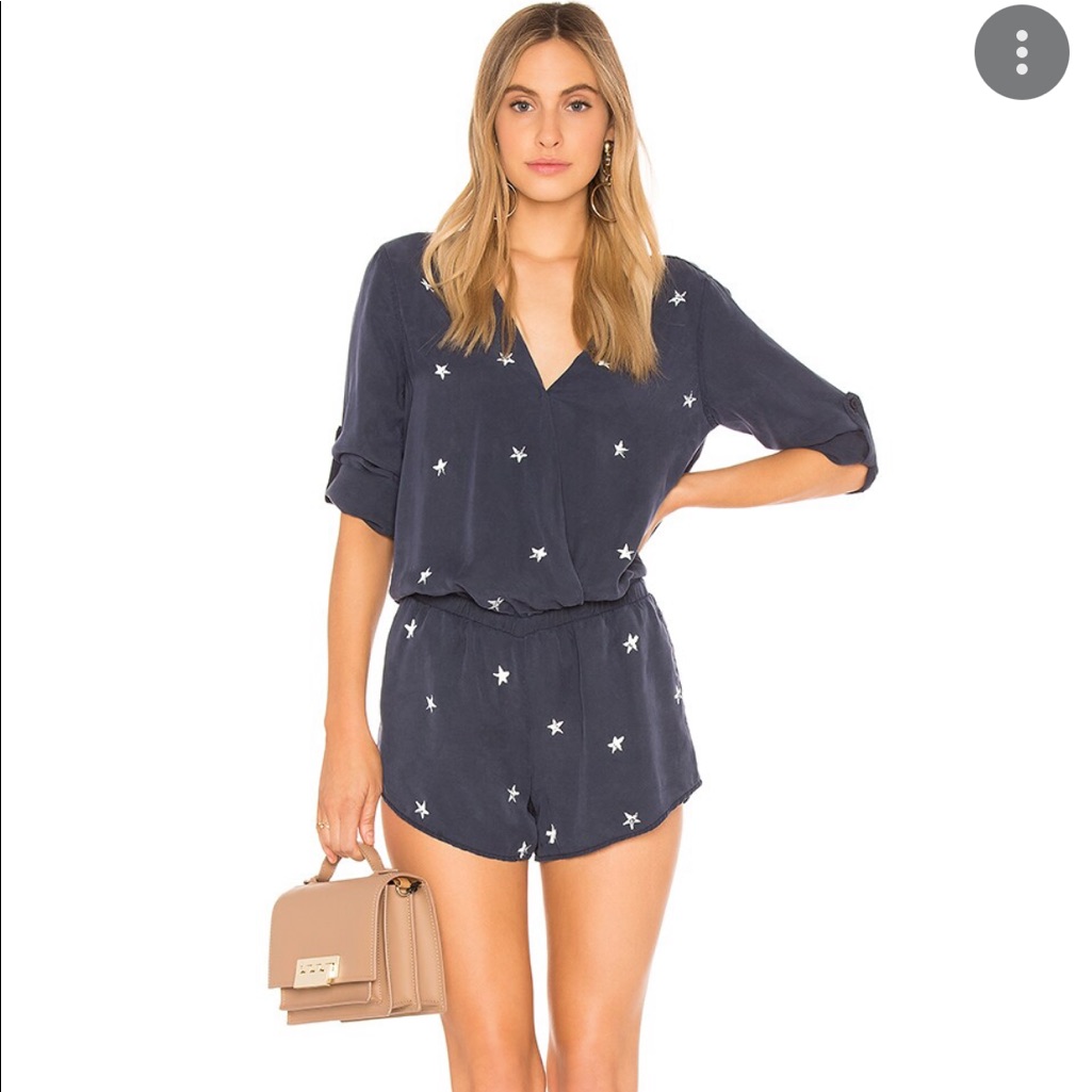 Bella Dahl Cross Front Romper In Navy- Revolve